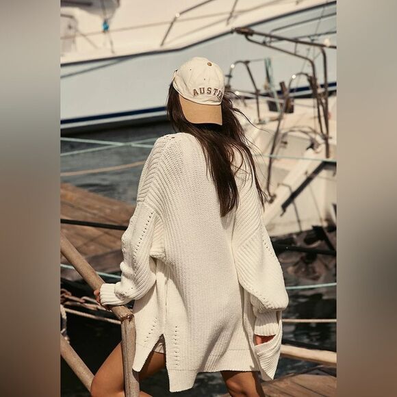 Free People Nightingale Cardi in optic white size large - Picture 3 of 8